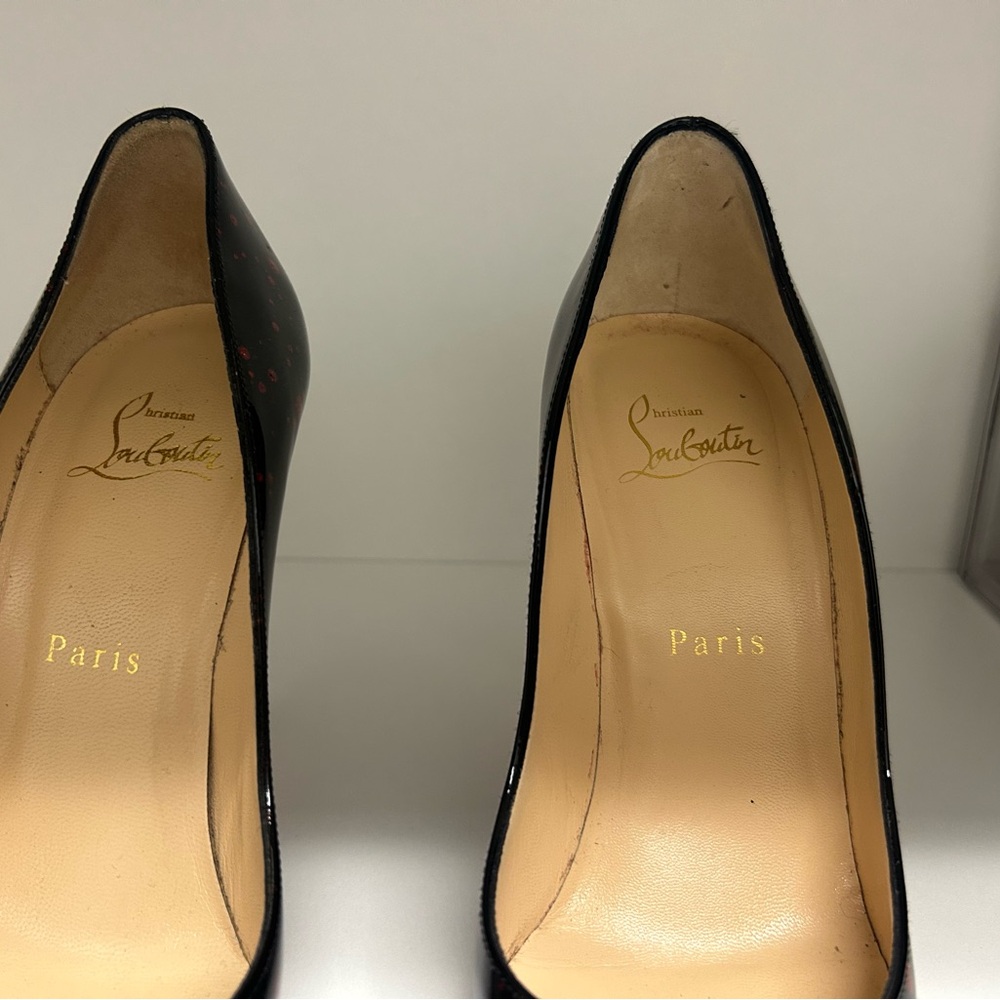 Christian Louboutin Pigalle Follies Black Patent sz 37 red black w box 100mm - Picture 8 of 15